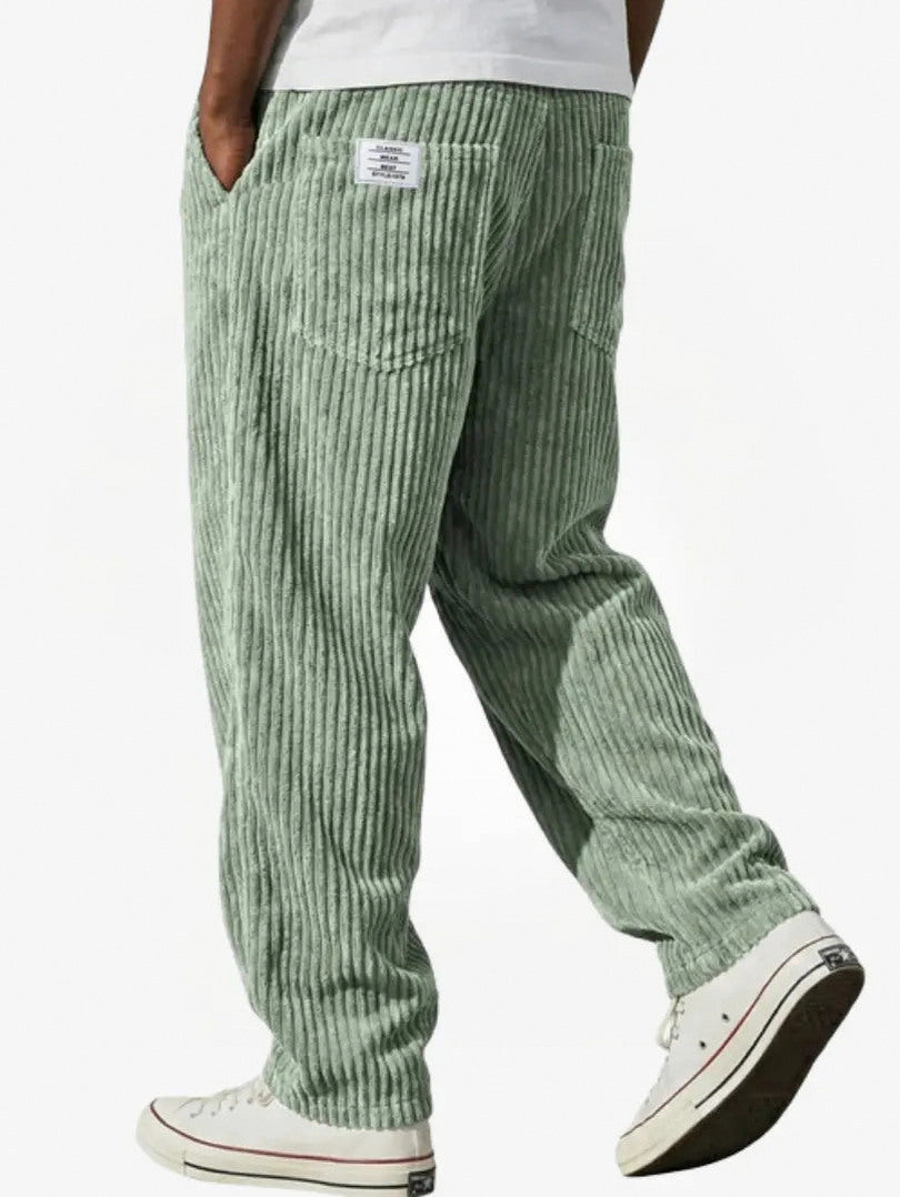 Relaxed Fit Corduroy Drawstring Pants