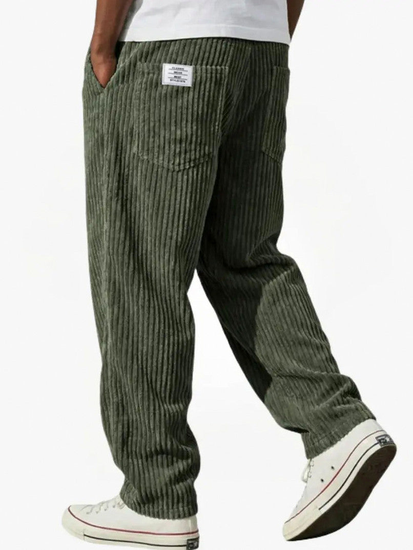 Relaxed Fit Corduroy Drawstring Pants
