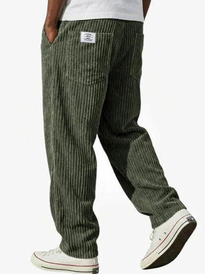 Relaxed Fit Corduroy Drawstring Pants