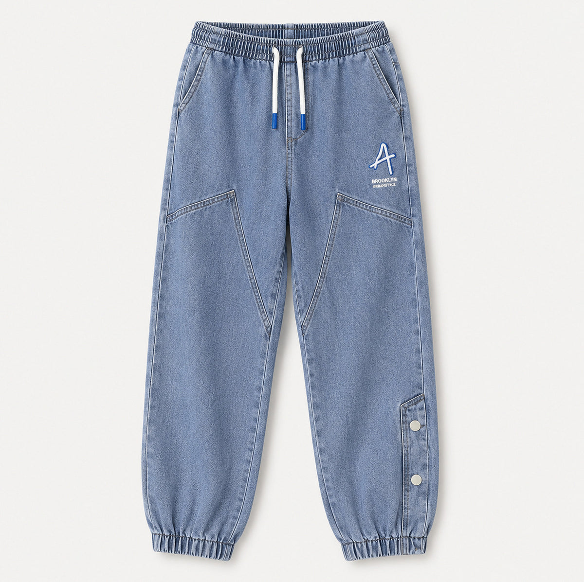 Relaxed Fit Denim Paneled Joggers