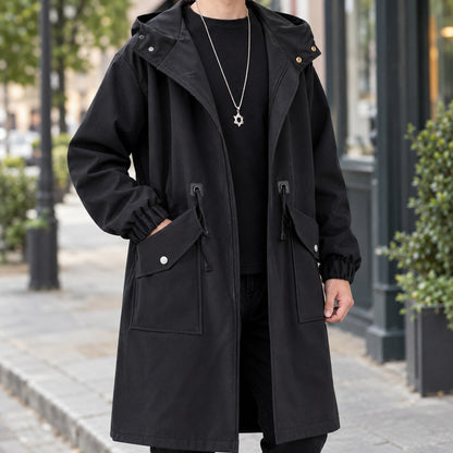 Relaxed Fit Hooded Trench Coat