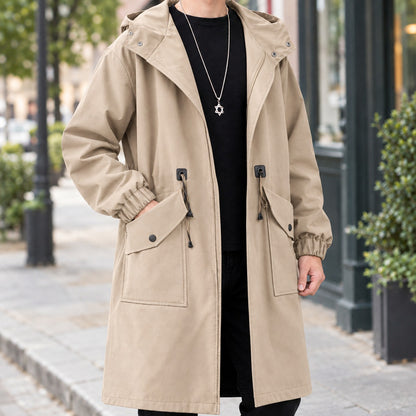 Relaxed Fit Hooded Trench Coat