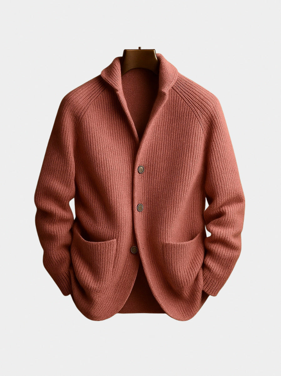Ribbed Knit Button Front Cardigan