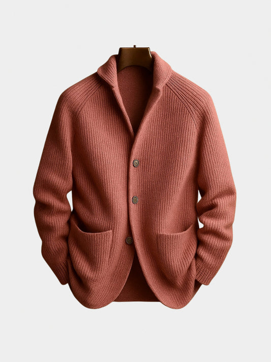 Ribbed Knit Button Front Cardigan