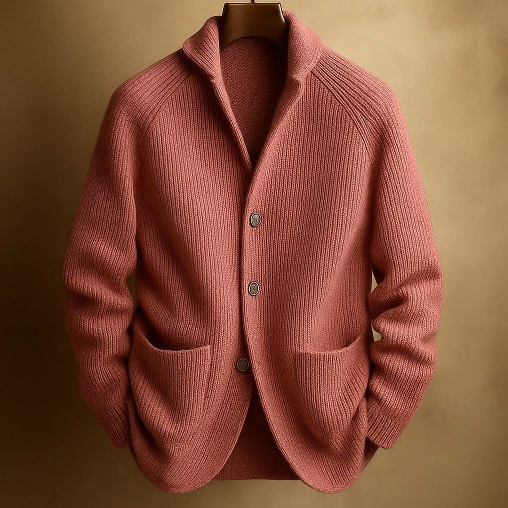 Ribbed Knit Button Front Cardigan