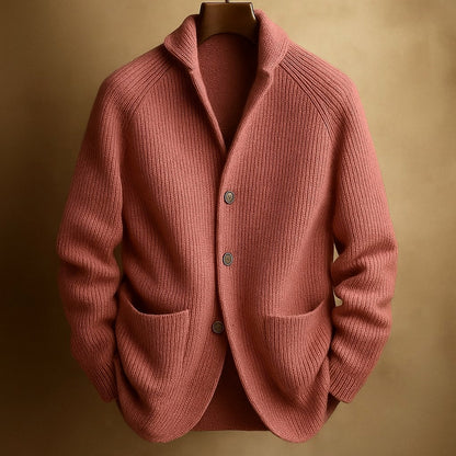 Ribbed Knit Button Front Cardigan
