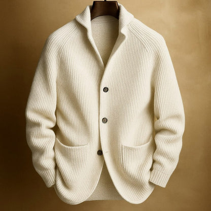 Ribbed Knit Button Front Cardigan