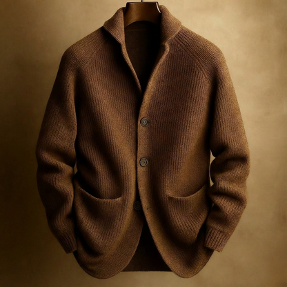 Ribbed Knit Button Front Cardigan