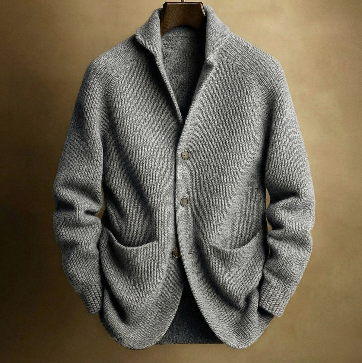 Ribbed Knit Button Front Cardigan