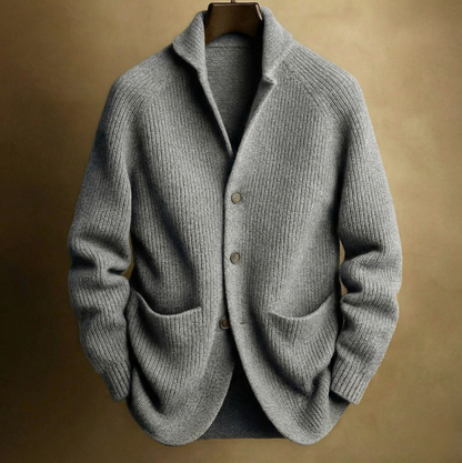Ribbed Knit Button Front Cardigan