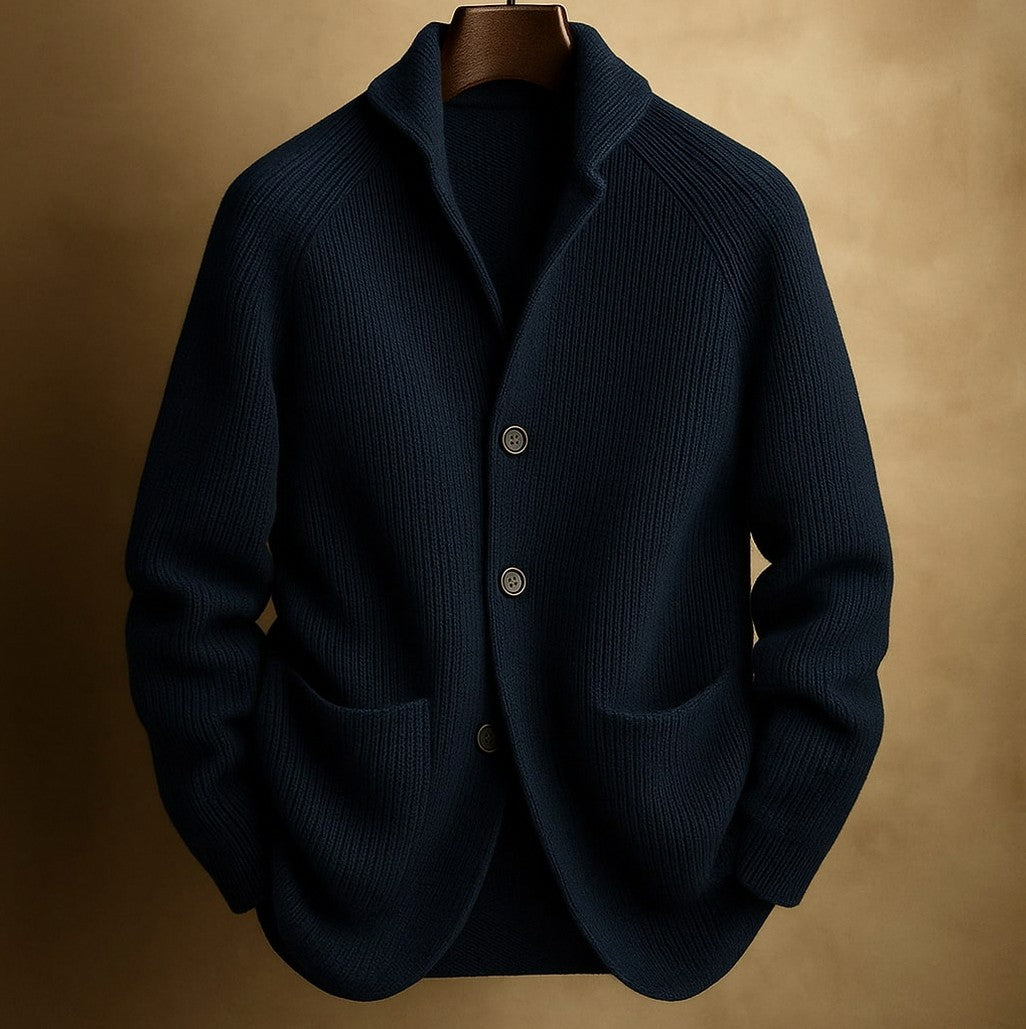 Ribbed Knit Button Front Cardigan