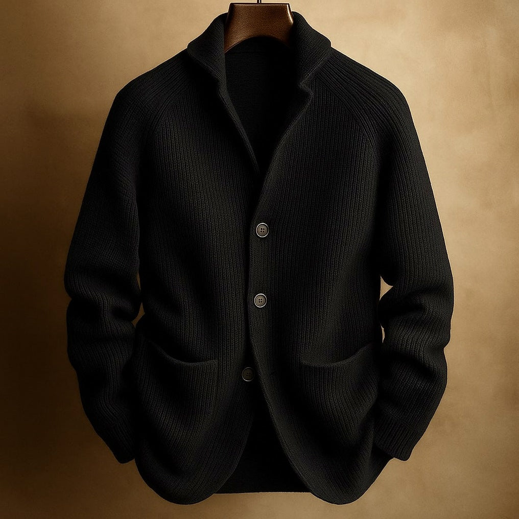 Ribbed Knit Button Front Cardigan