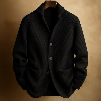 Ribbed Knit Button Front Cardigan