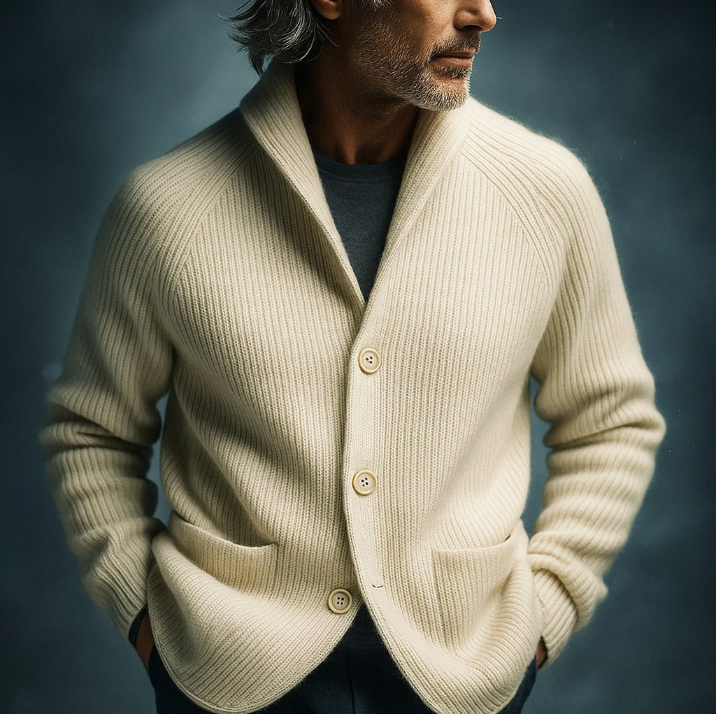 Ribbed Knit Button Front Cardigan