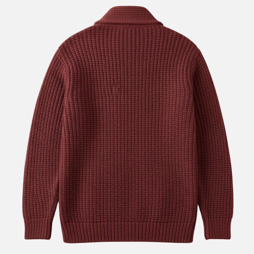 Ribbed Shawl Collar Knit Cardigan