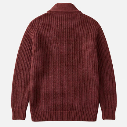 Ribbed Shawl Collar Knit Cardigan