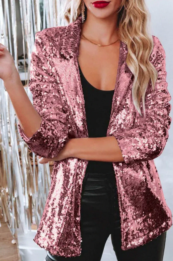 Sequin Long Sleeve Blazer