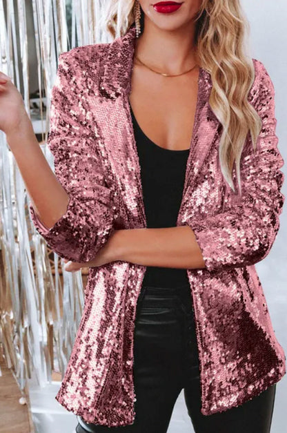 Sequin Long Sleeve Blazer