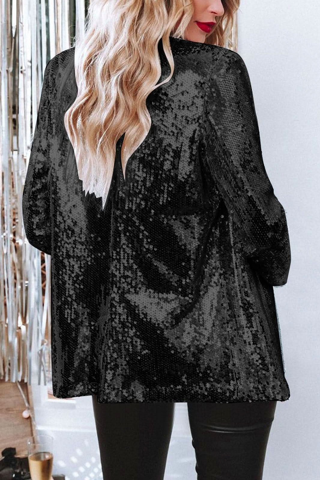 Sequin Long Sleeve Blazer