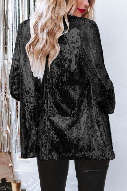 Sequin Long Sleeve Blazer
