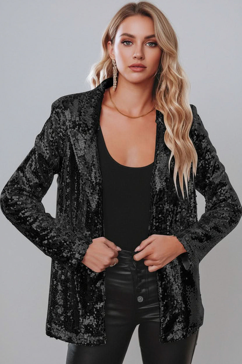 Sequin Long Sleeve Blazer