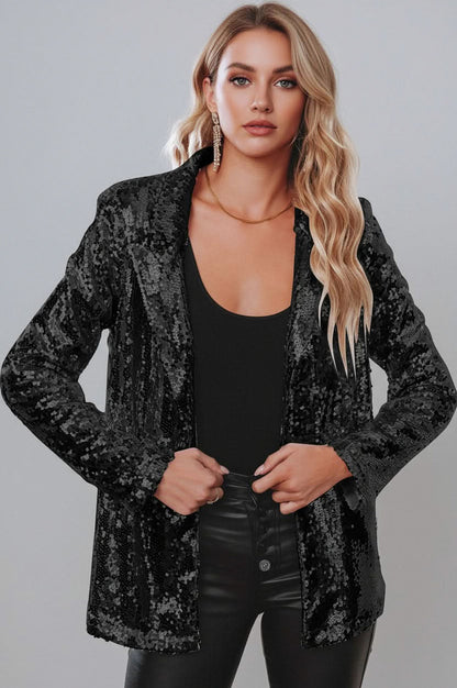 Sequin Long Sleeve Blazer