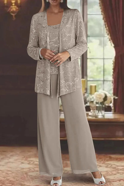Sequin Long Sleeve Wide Leg Set