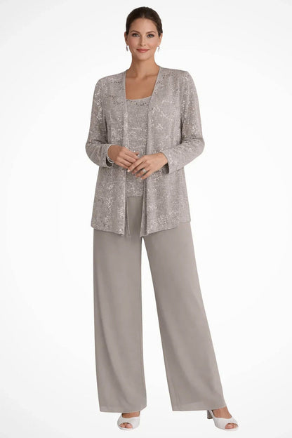 Sequin Long Sleeve Wide Leg Set