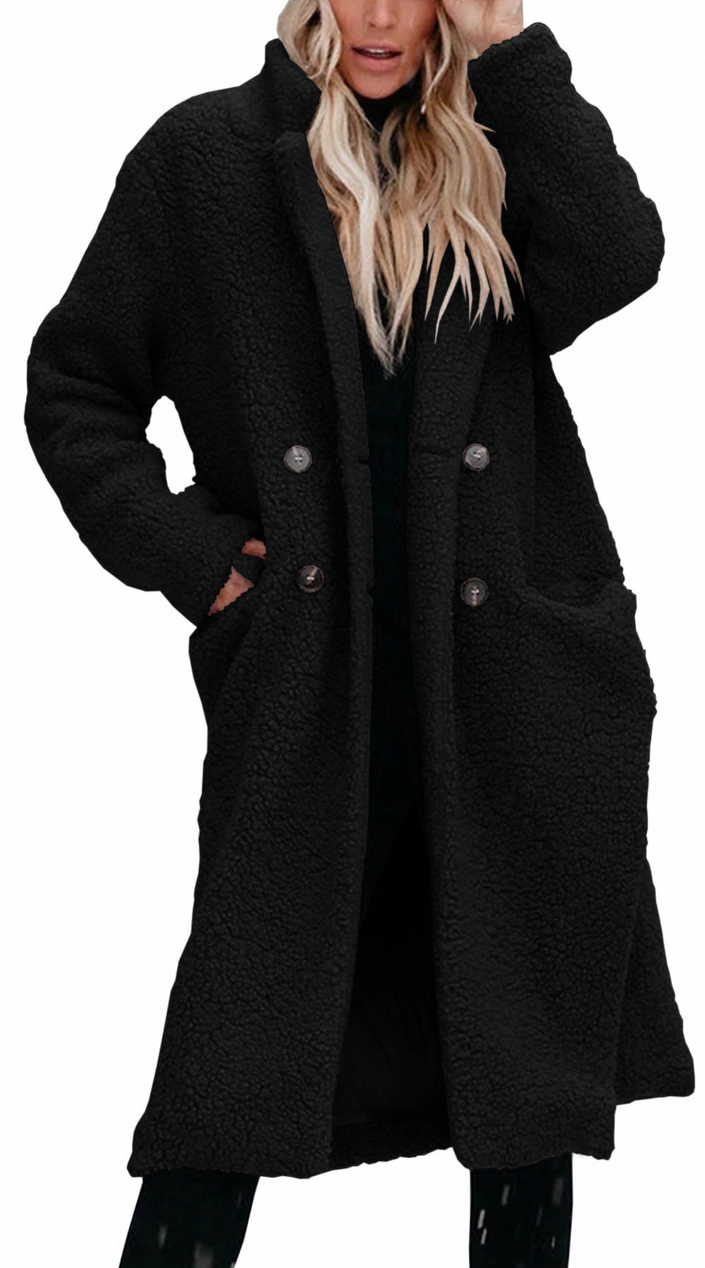 Sherpa Button Front Midi Coat