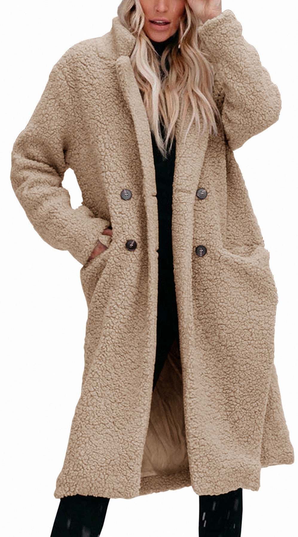 Sherpa Button Front Midi Coat