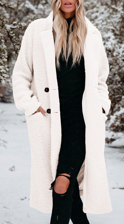 Sherpa Button Front Midi Coat