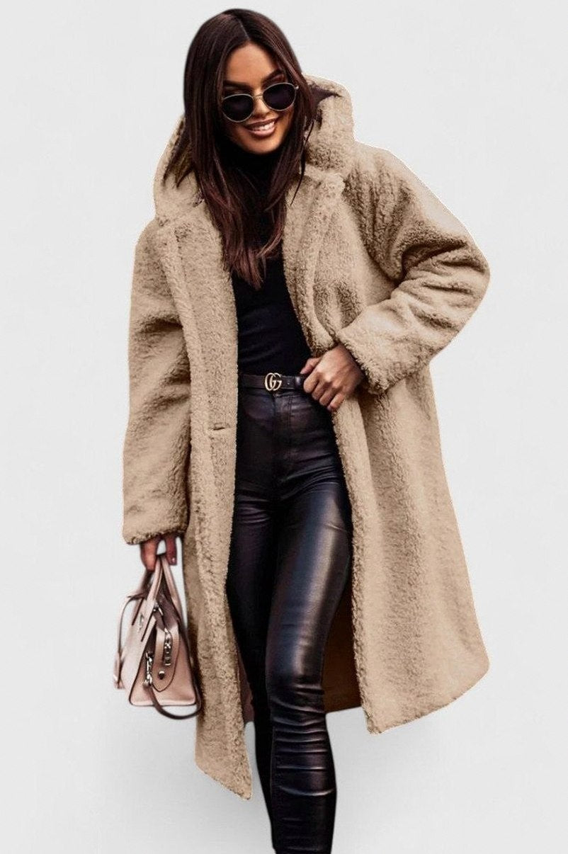 Sherpa Long Sleeve Hooded Coat