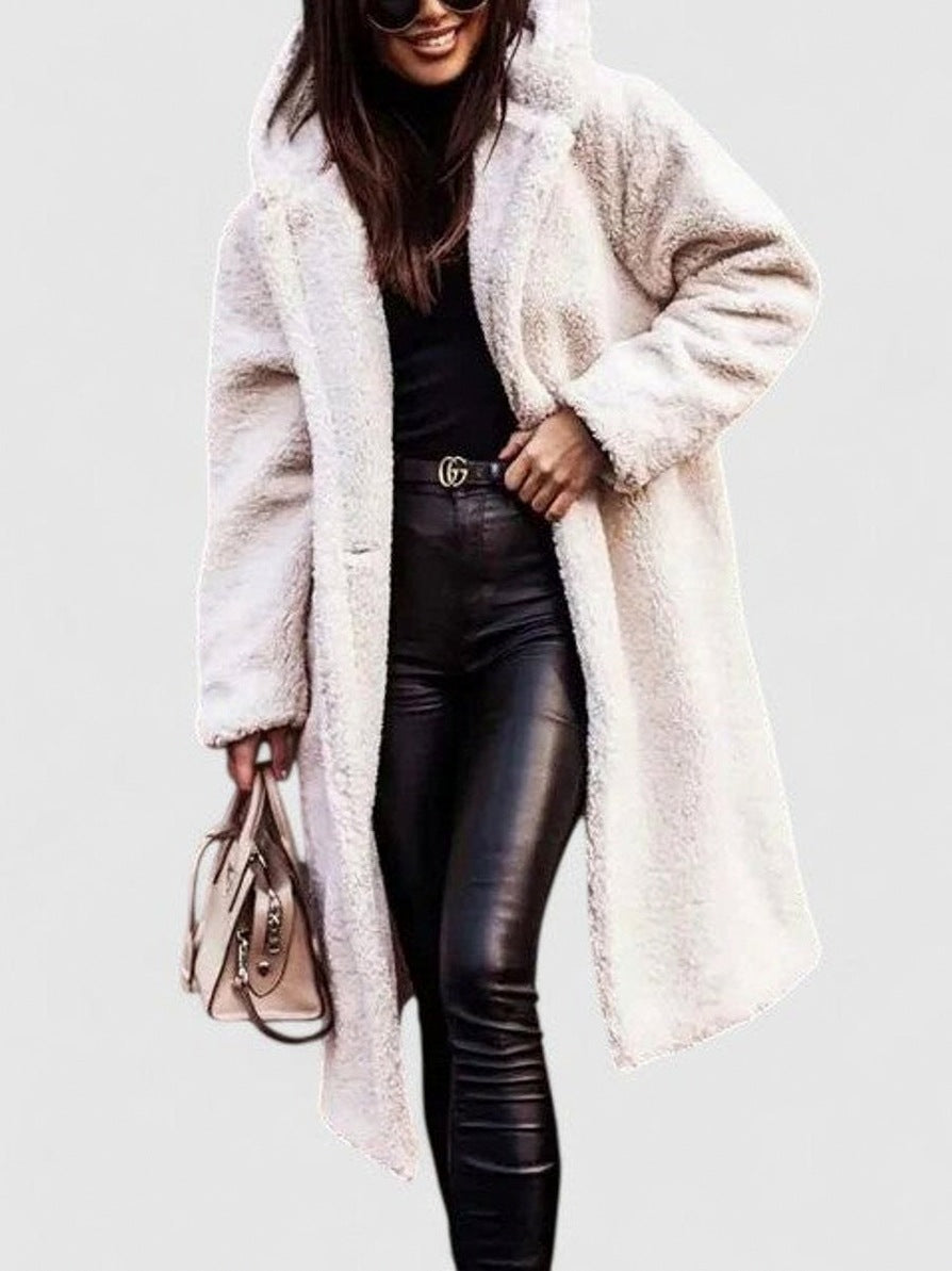 Sherpa Long Sleeve Hooded Coat