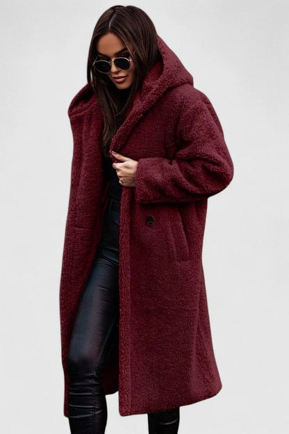 Sherpa Long Sleeve Hooded Coat