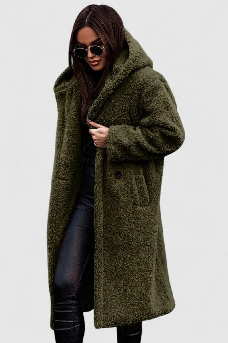 Sherpa Long Sleeve Hooded Coat