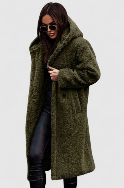 Sherpa Long Sleeve Hooded Coat