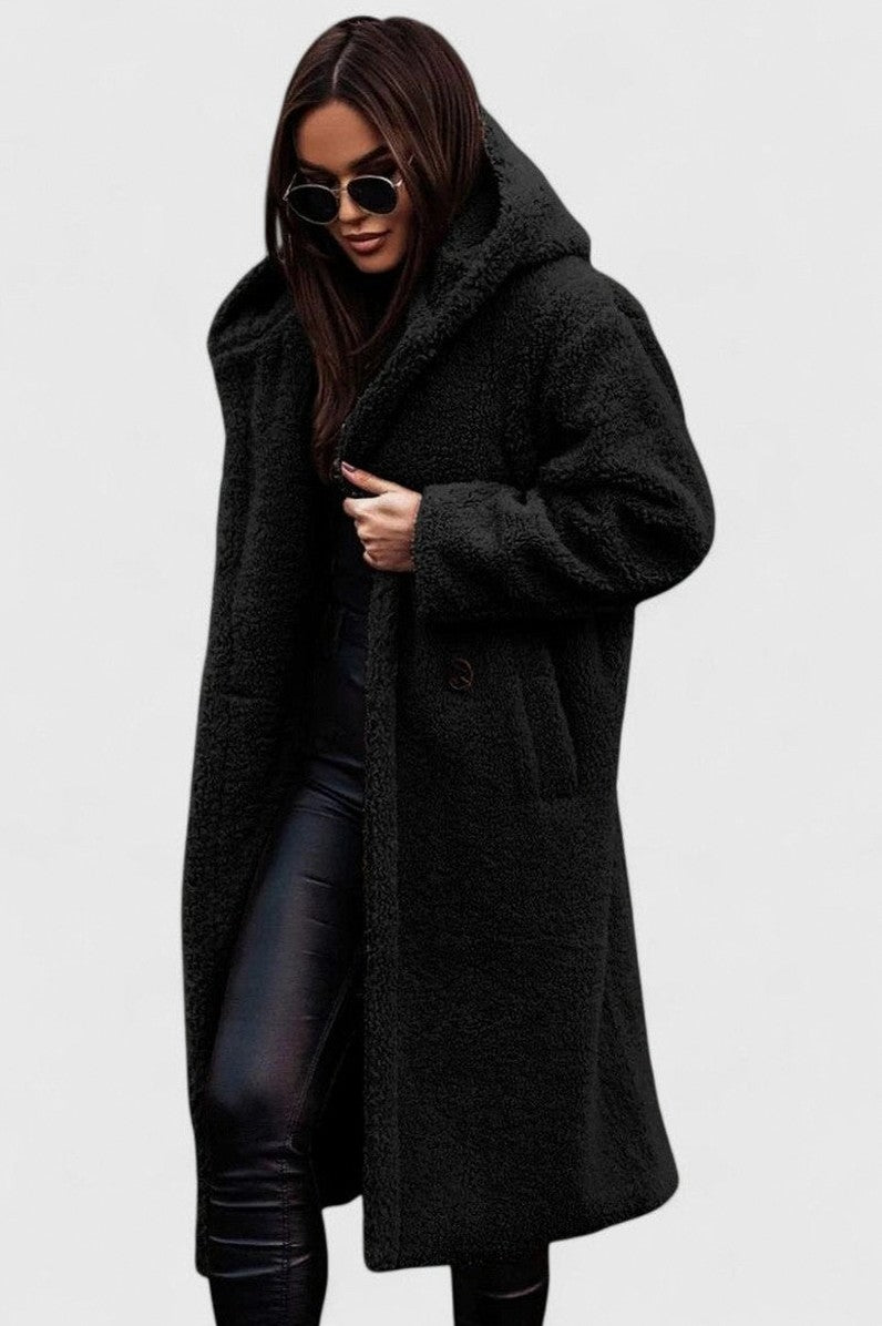 Sherpa Long Sleeve Hooded Coat