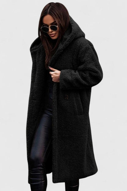 Sherpa Long Sleeve Hooded Coat