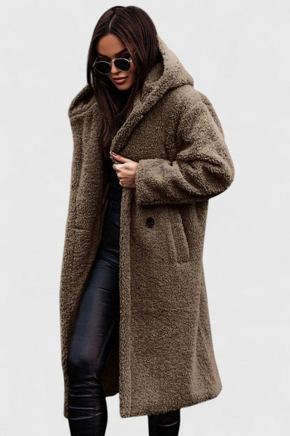 Sherpa Long Sleeve Hooded Coat