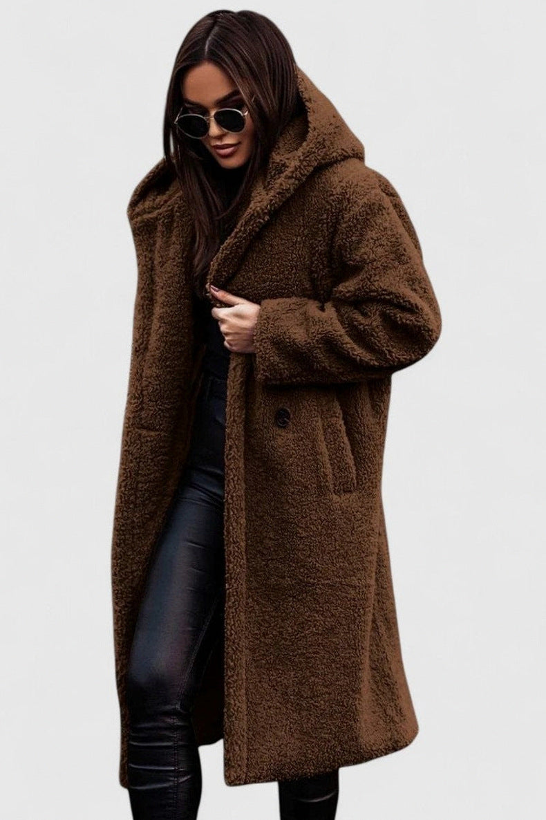 Sherpa Long Sleeve Hooded Coat