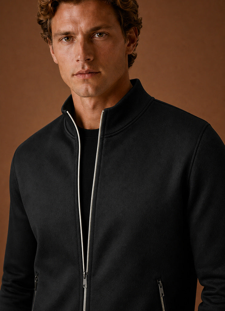 Slim Fit Contrast Zip Sweatshirt