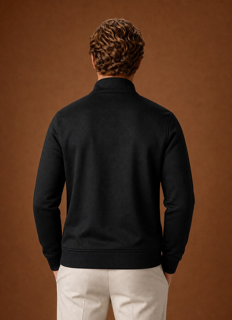 Slim Fit Contrast Zip Sweatshirt