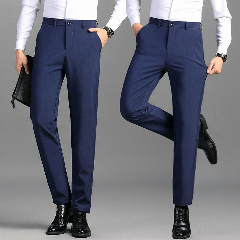 Slim Fit Flat Front Dress Pants
