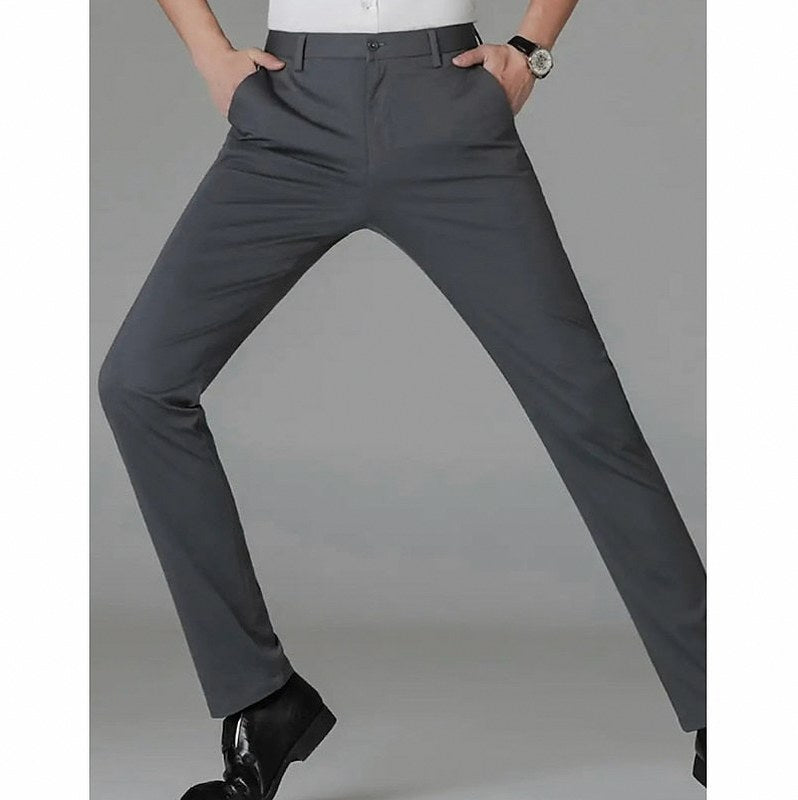 Slim Fit Flat Front Dress Pants