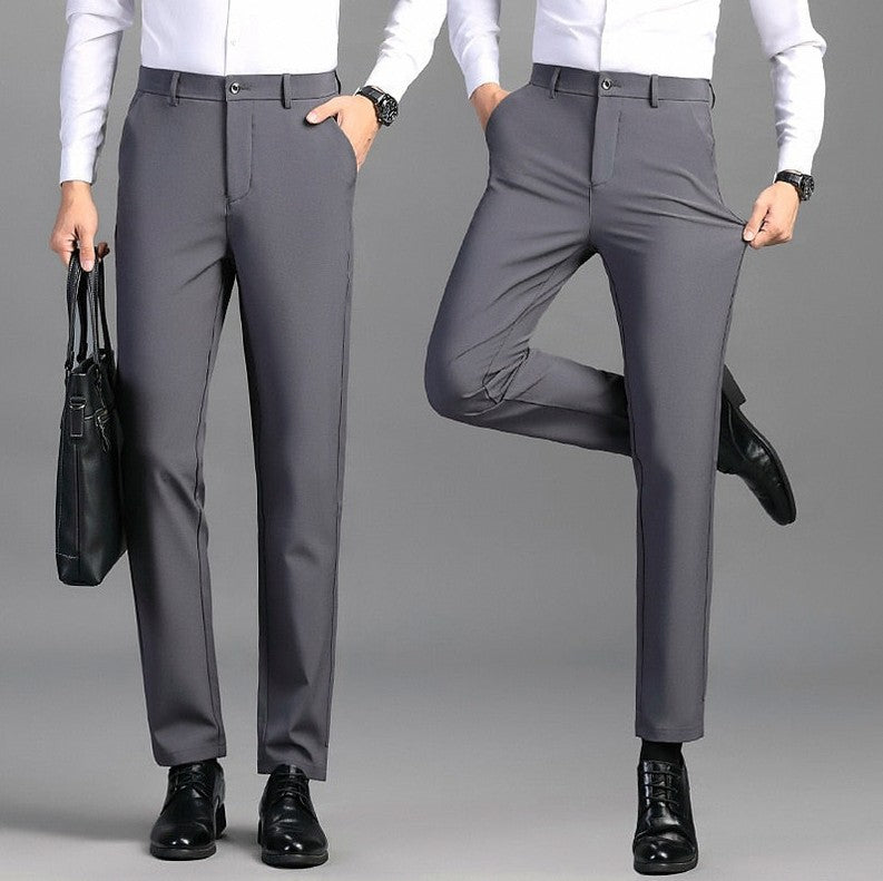 Slim Fit Flat Front Dress Pants