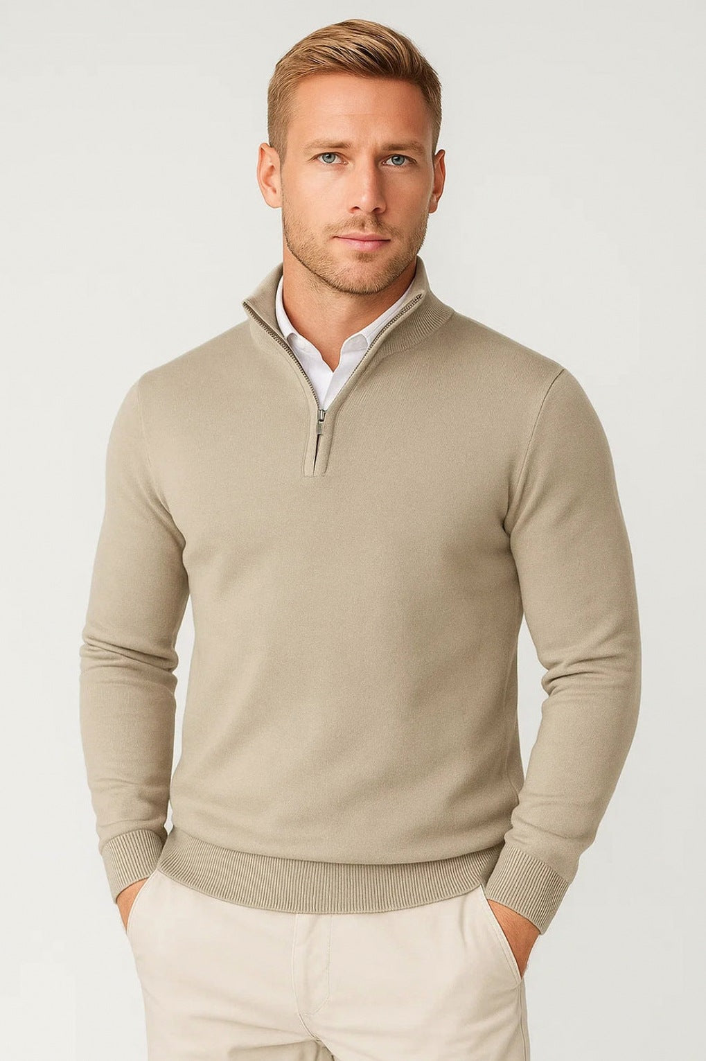 Slim Fit Half Zip Sweater