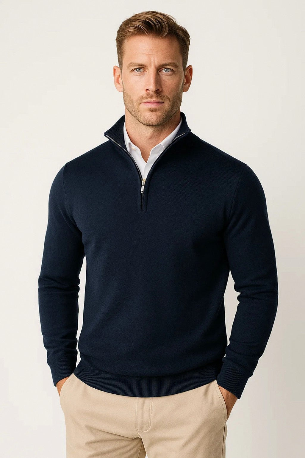 Slim Fit Half Zip Sweater