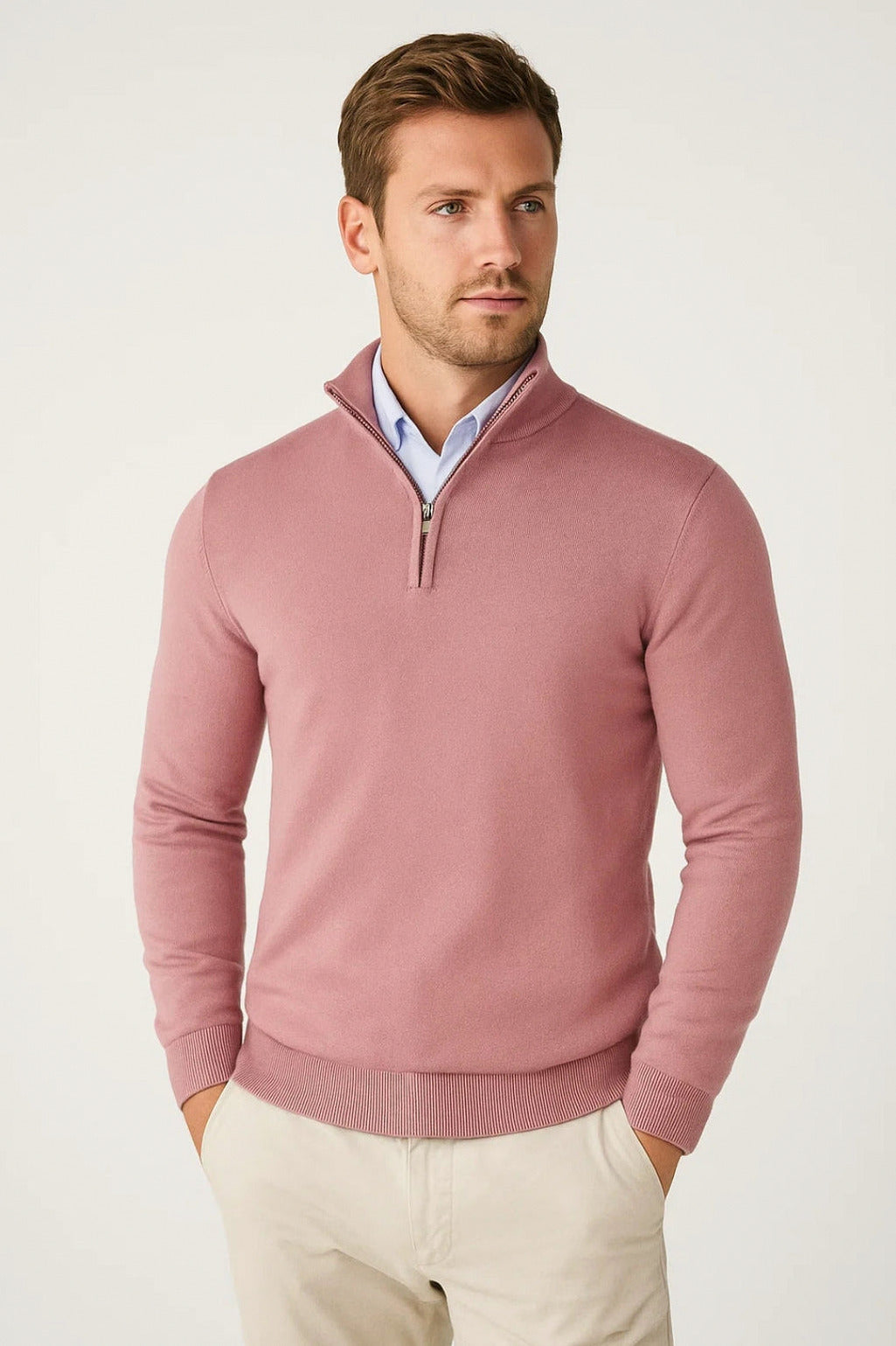 Slim Fit Half Zip Sweater