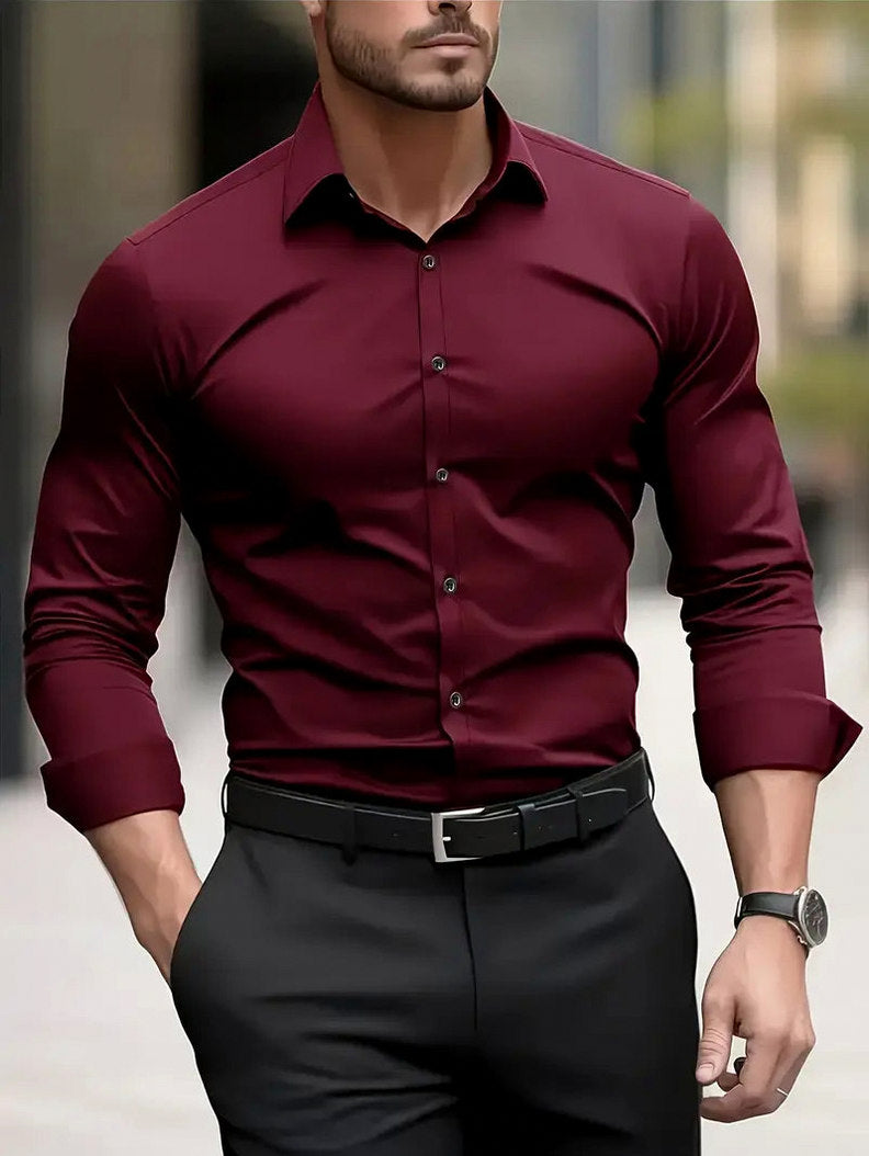 Slim Fit Long Sleeve Dress Shirt