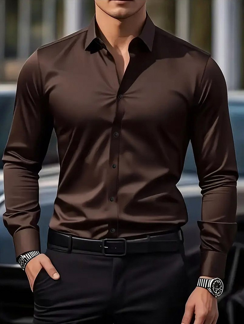 Slim Fit Long Sleeve Dress Shirt